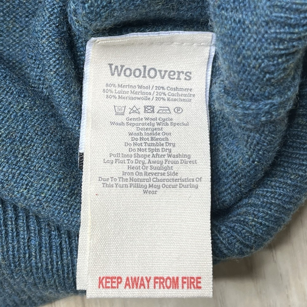WOOLOVERS Green Roll Neck Long Sleeved Wool/Cashmere Sweater Size Medium - Picture 8 of 12